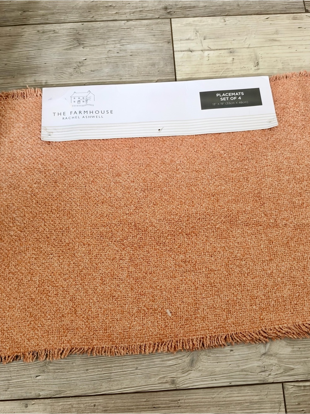 Set Of 4 Placemats The Farmhouse Rachel Ashwell Terracotta Brand New